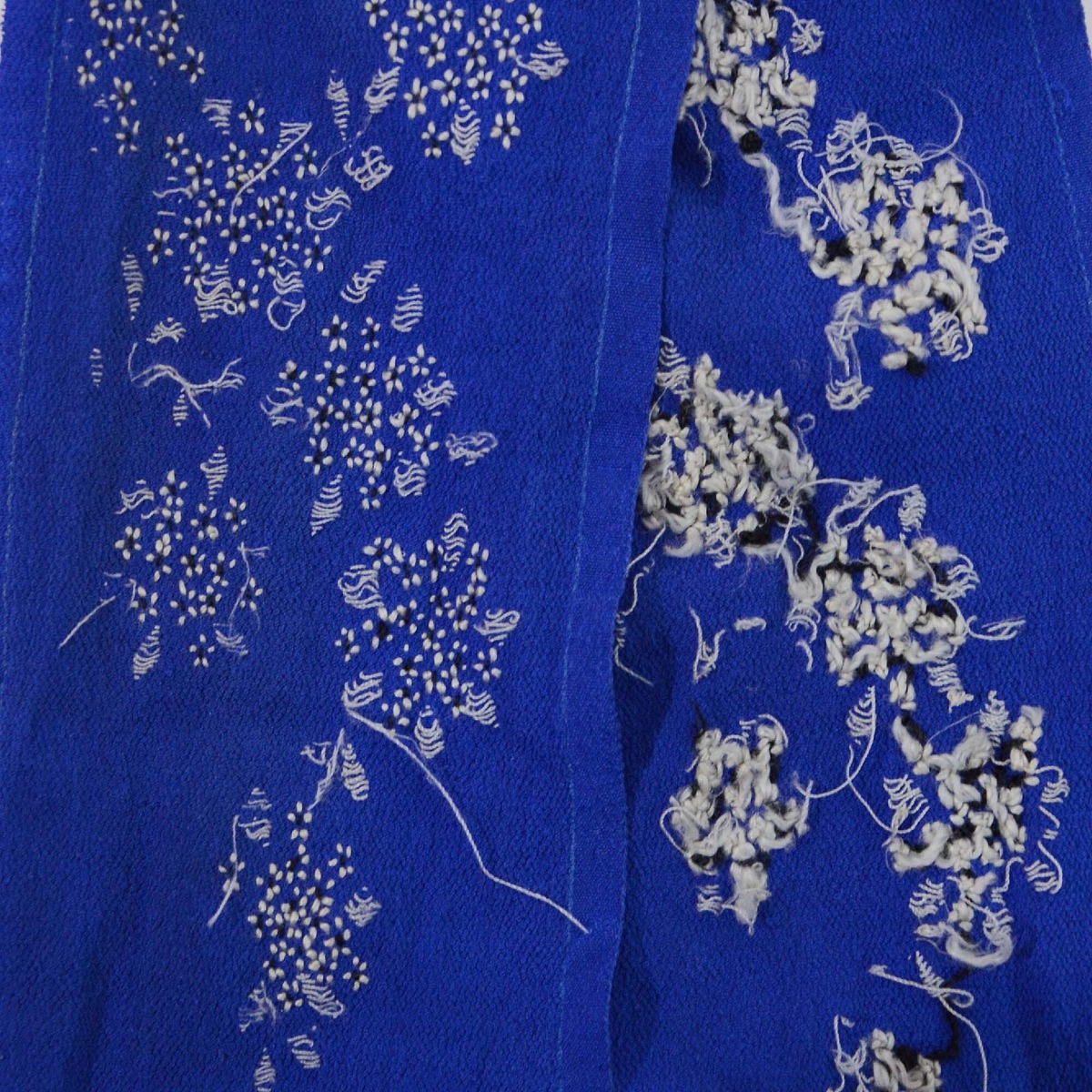 花柄の手刺繍古布半襟襦袢正絹縮緬アンティークジャパンヴィンテージ 