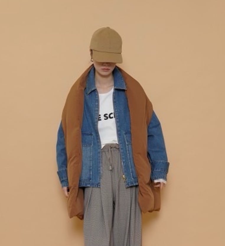 SALE！CYAN TOKYO シアントーキョー ストールライクダウンベスト