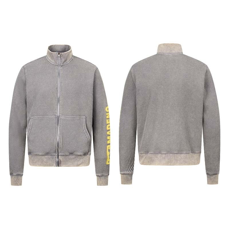 ウォッシュフーディジップアップ ストーンウォッシュジップパーカー