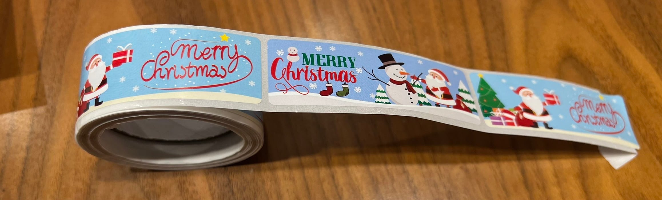 選べる4種8柄 1ロール）クリスマス ロールシール ギフト用シール 角型