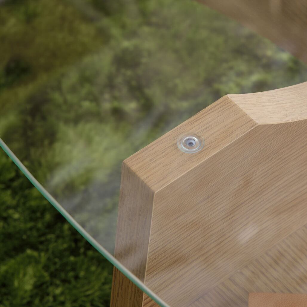 ガラス天板 収納 センターテーブル 横幅105cm【Oval／オーバル