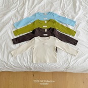 韓国子供服 / ninibello / Vive Ribbed T-shirt  / 長袖Ｔシャツ *XS~XXL*