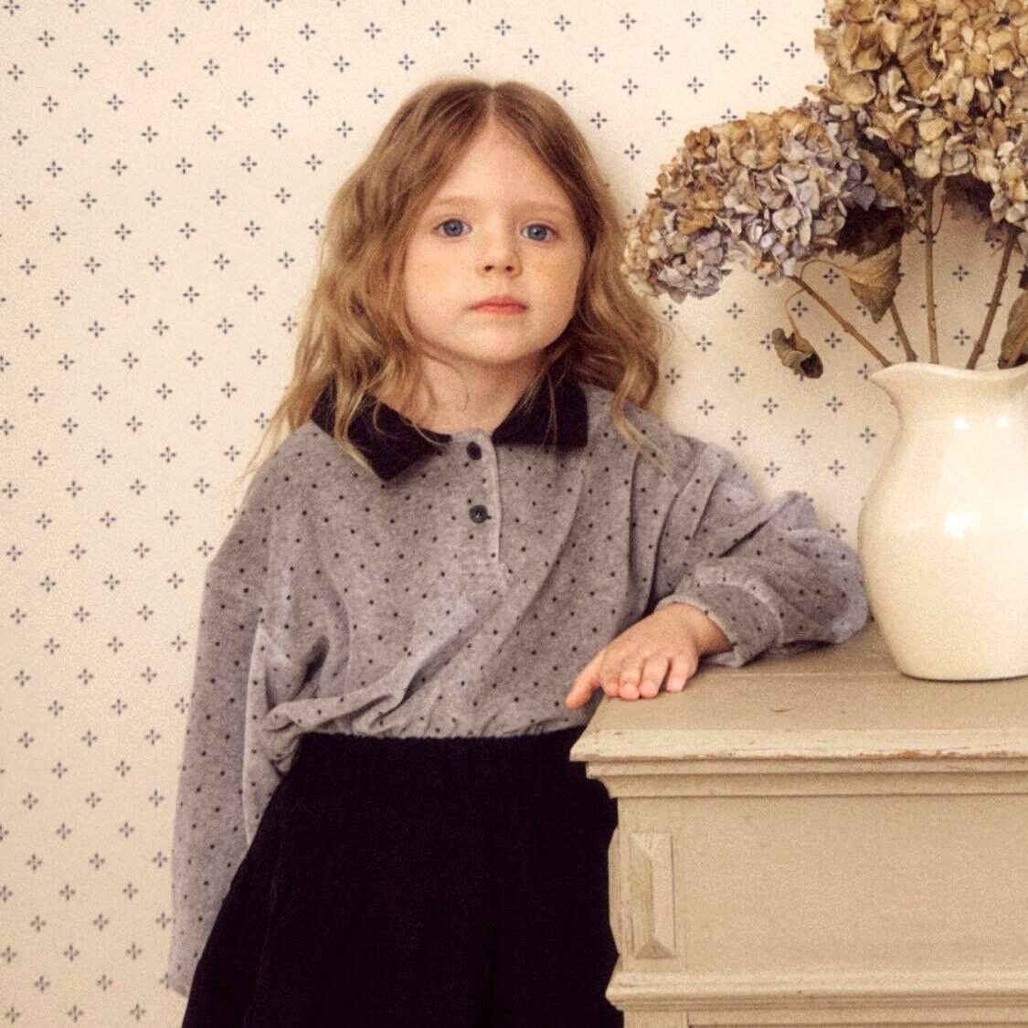 «Sold out»«ジュニアサイズあり» By MiMi ドットベロアトップス 2colors