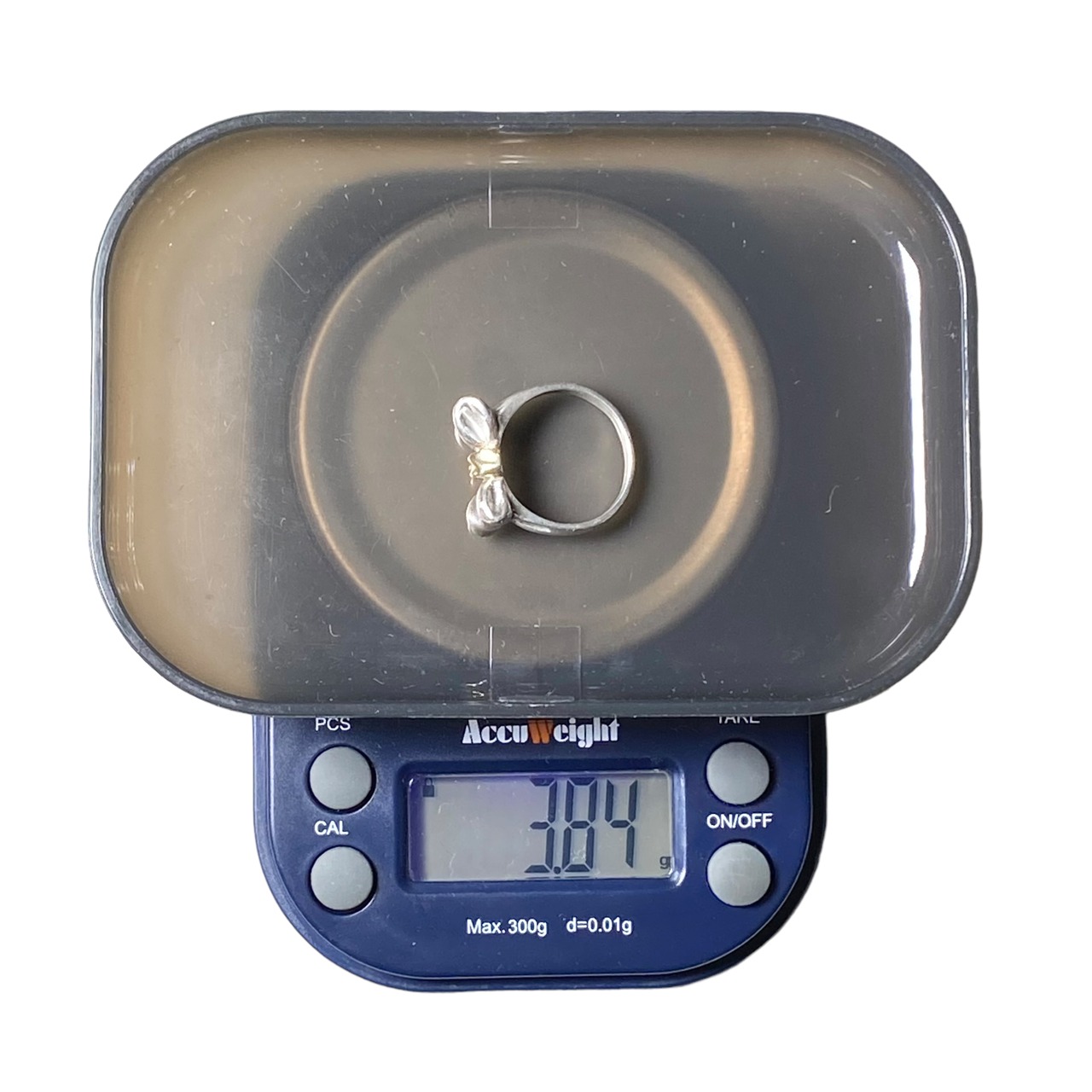 vintage TIFFANY silver × k18 ribbon ring