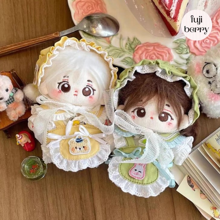 【10cmぬい服】スプリングベビードレスコーデ 10cm着せ替えぬいぐるみ用 棉花娃娃お洋服|fuji berry
