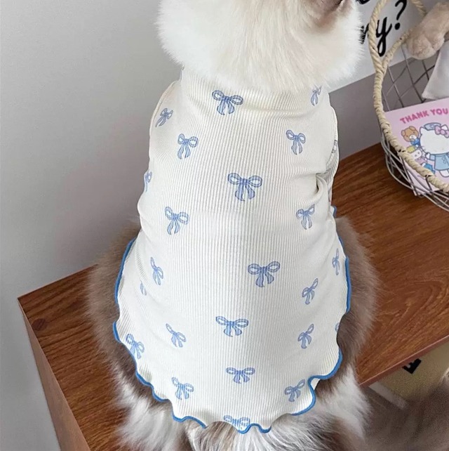 Ribbon Frill トップス　猫　服　キャットウェア