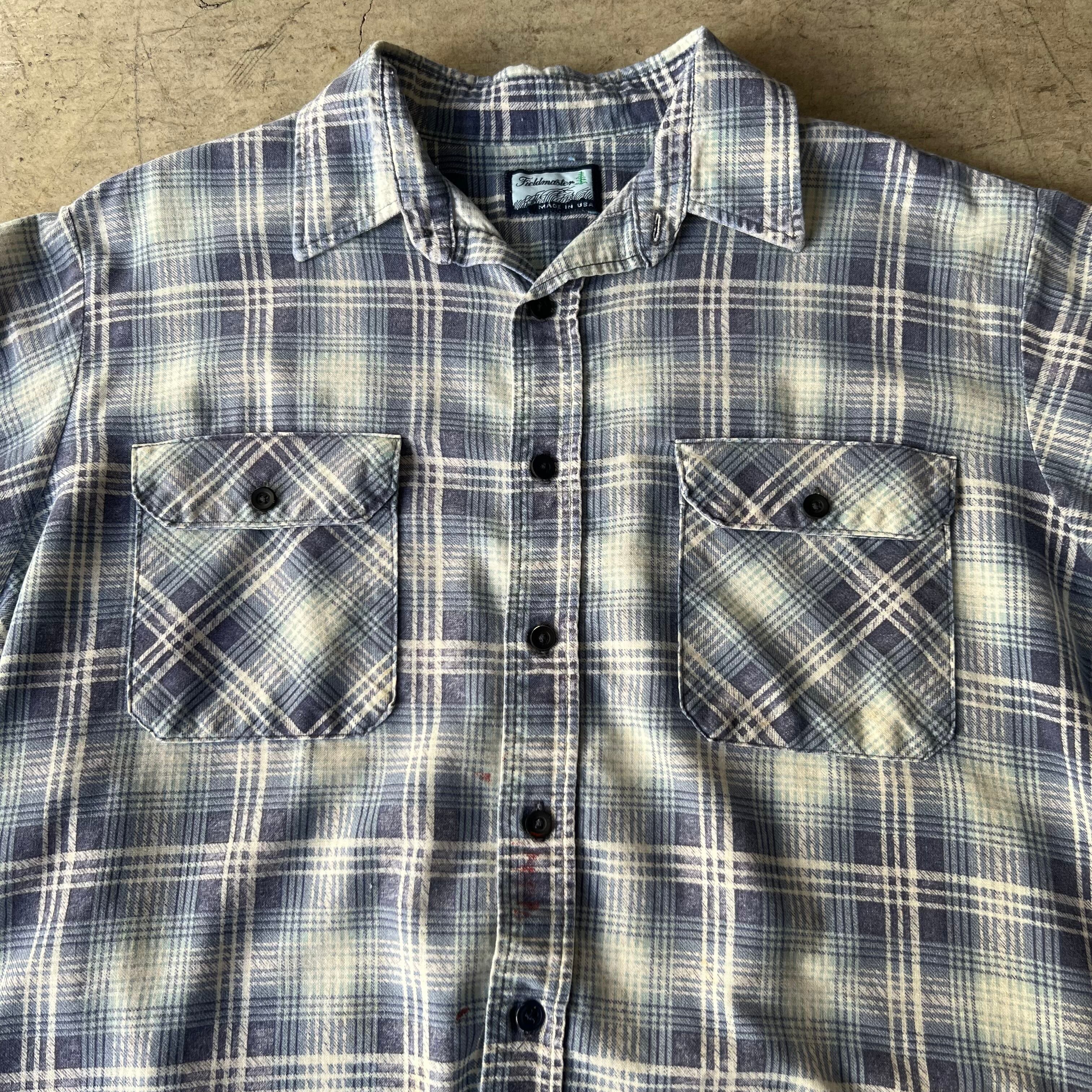 80s Fieldmaster by Sears cotton print flannel check shirt XL | MASEA