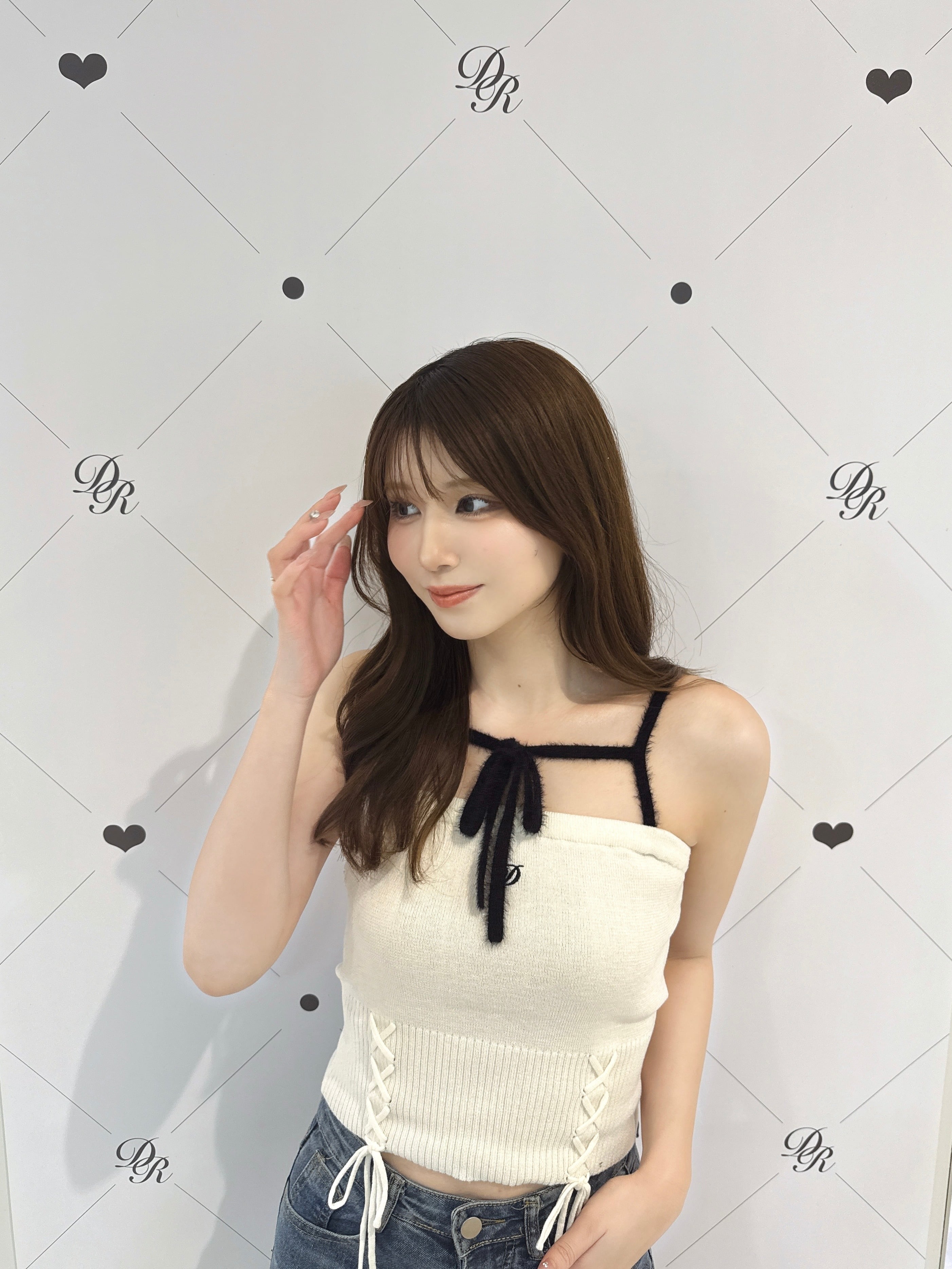 bi-color ribbon knit cami(white) | Désir et Raison bi-color ribbon knit cami(white) | Désir et Raison