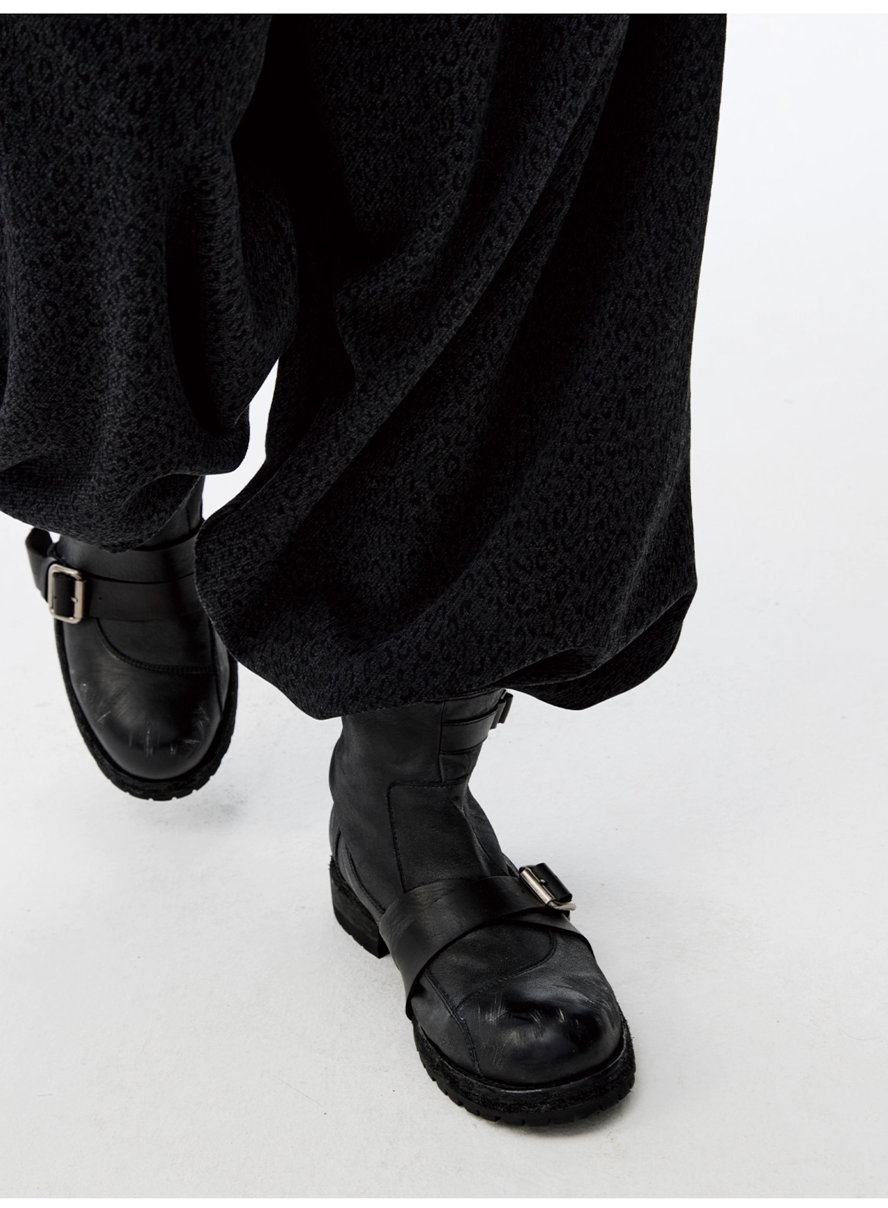 JCAESAR STUDIO Distressed Leather Engineer Boots