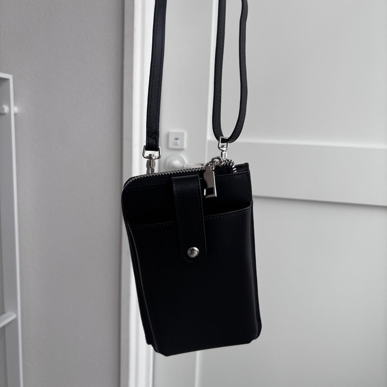 leather wallet multi shoulder bag/black