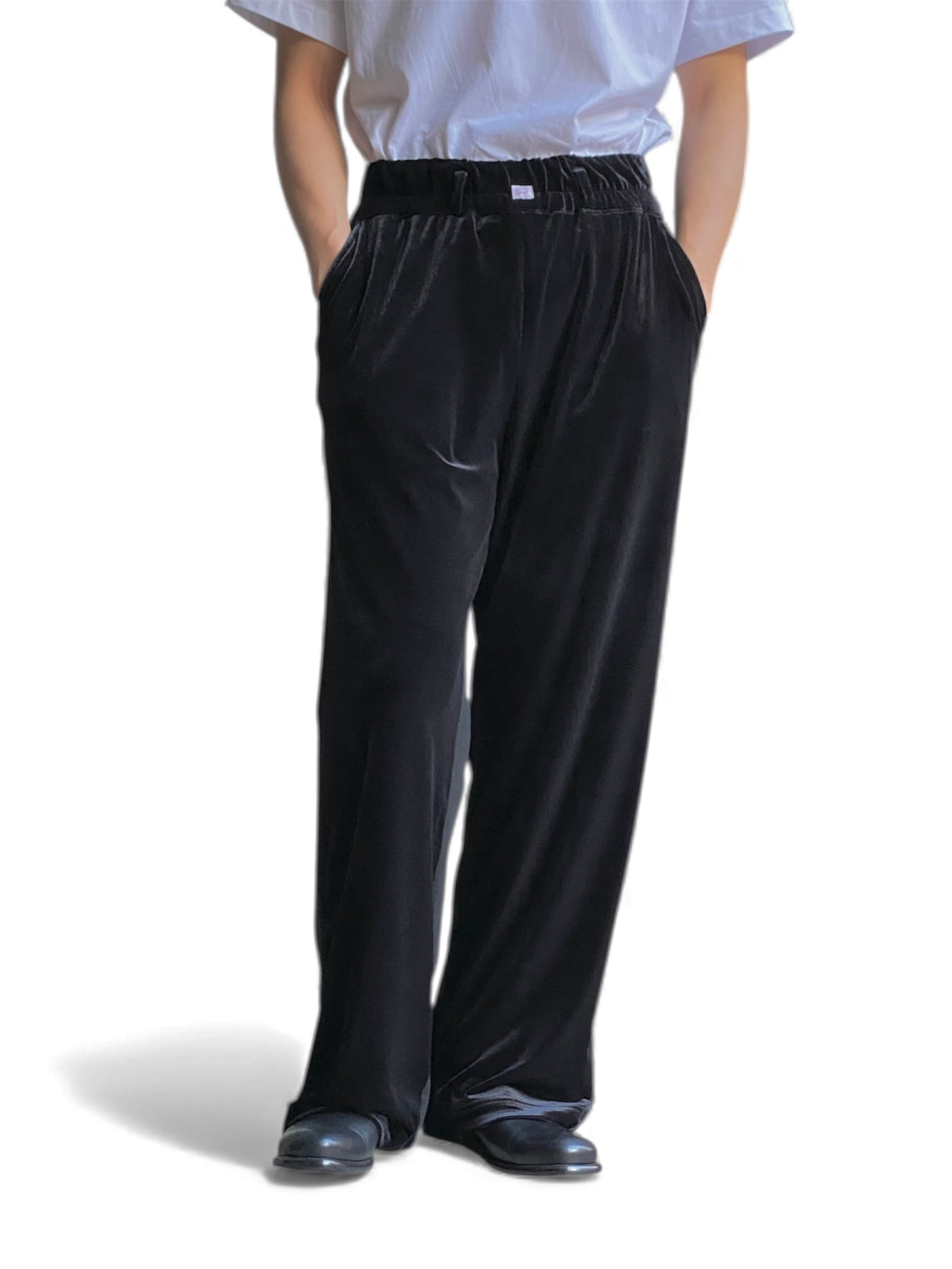 GEN IZAWA / Velours & sweat switch pants (black) | TUNAGI JAPAN