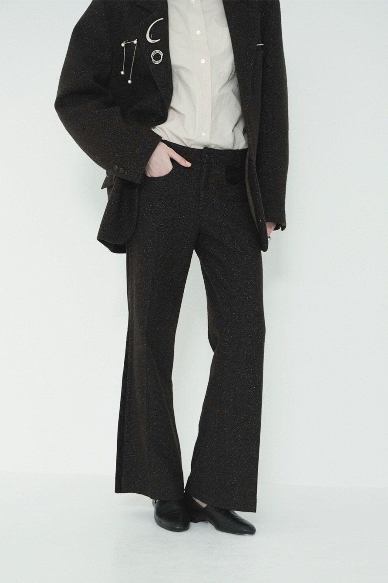 CLANE CORDUROY PANEL MELANGE PANTS