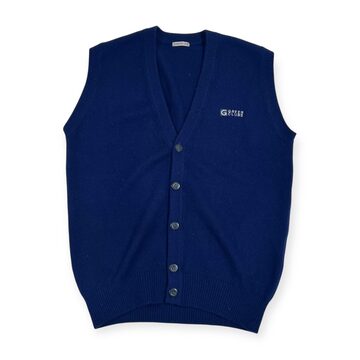 161 ZARA リボンヤーン ランダムボーダーショート丈ニットベスト 