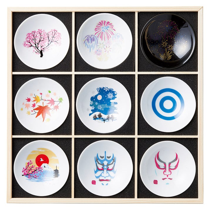 逸品盃セット』木枠入り9個冷感盃揃/日本象徴贈答品代表【0100-083-00