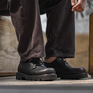 Matte Black Thick Sole Shoes / マット ブラック シック ソール シューズ