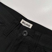 美品 BIGLIDUE ビリドゥーエ ヘリンボーンストライプ コットン&ナイロン パンツ サイズ44 /ブラック/ライカ/日本製