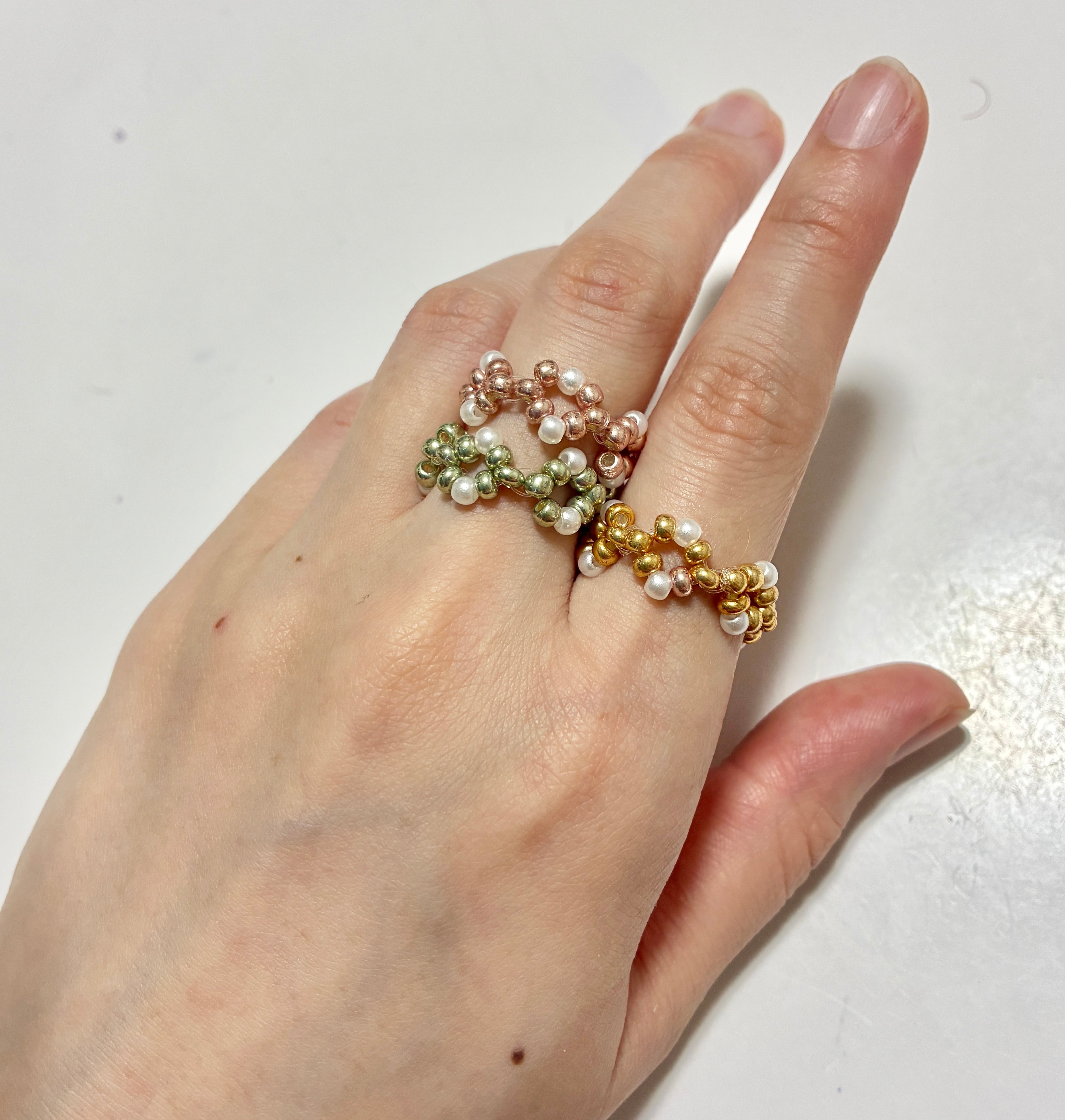 ビーズリング 3色セット | くろねこ工房