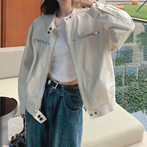 【送料無料】 ジャケット ブルゾン レディース 春秋 韓国 ライトアウター 大人 きれいめ シンプル カジュアル ライトアウター スタンドカラー ナチュラル ゆったり 体型カバー 大人可愛い 大人女子