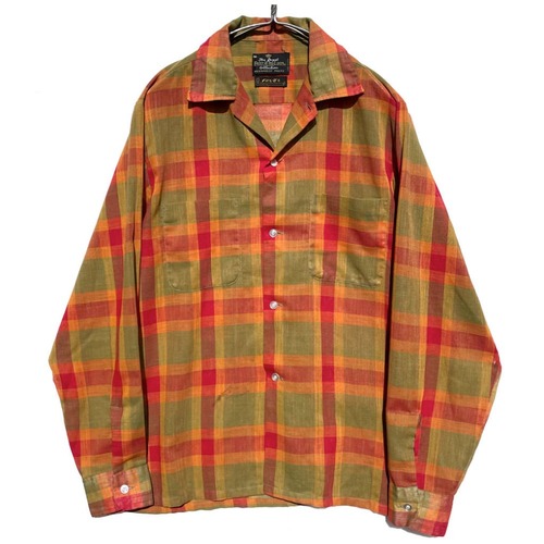 [The Royal FRUIT OF THE LOOM] Vintage Cotton Gauze Open Collar Shirt [1970s-] Vintage Open Collar Shirt