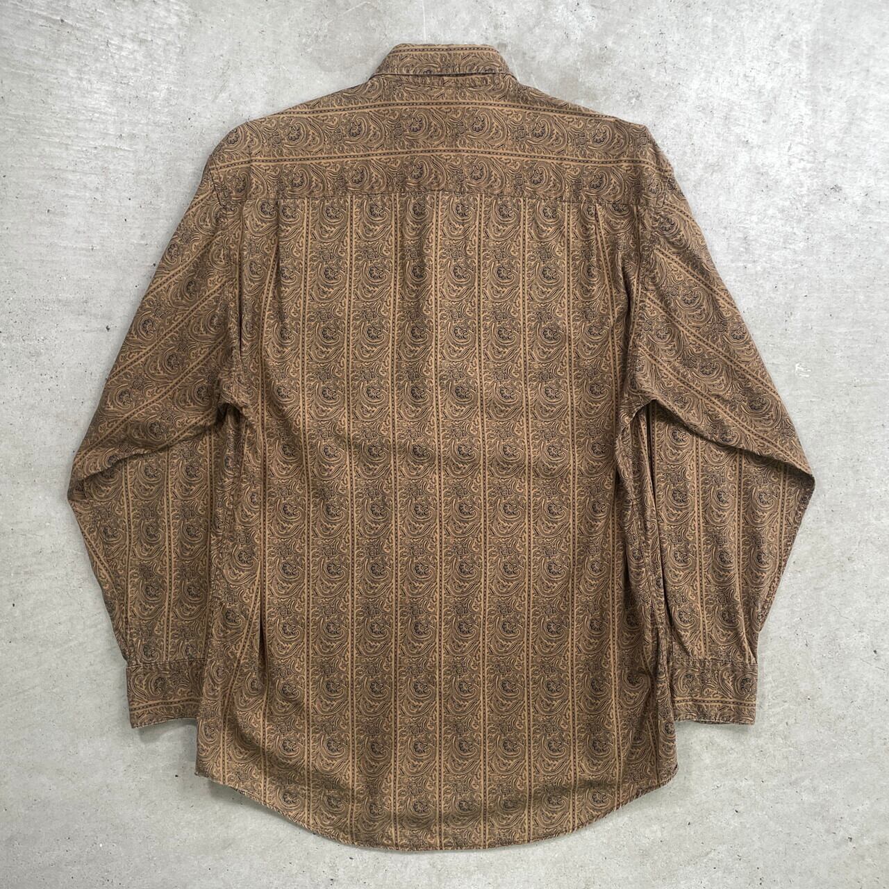 90年代 GAP オールドギャップ 長袖 ペイズリー柄シャツ メンズM相当 
