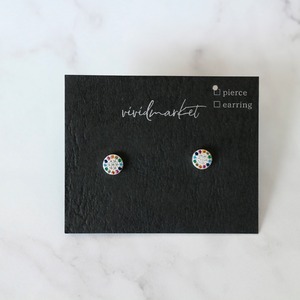 こつぶレインボーシルバーピアス