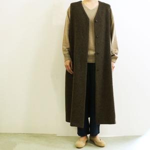 COMM.ARCH.  コム・アーチ　  WOOL ALPACA LONG GILET ウールアルパカロングジレ　-BURNT NUT-