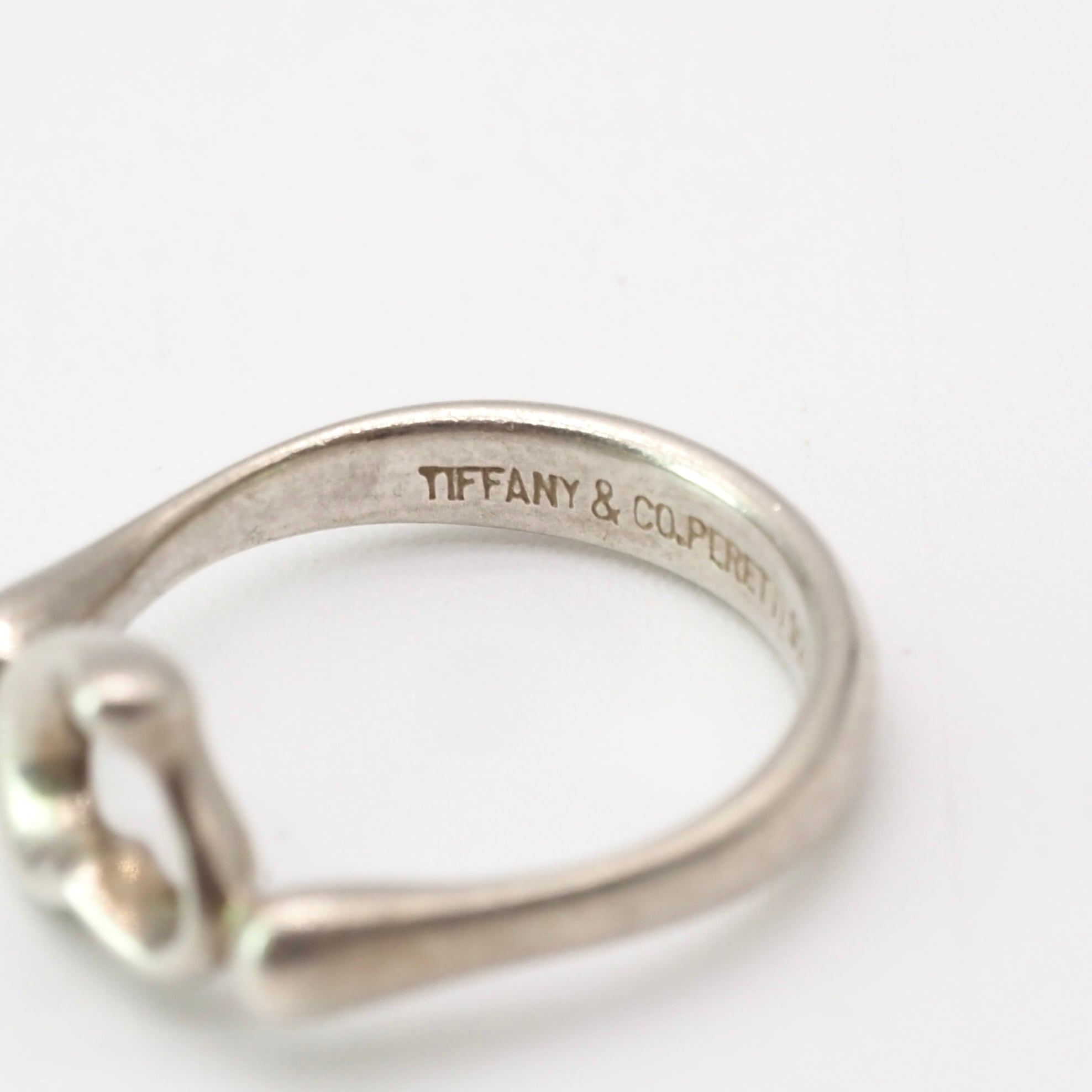 【良品】【ティファニー】オープンハート リング シルバー925 約9号 Tiffany&Co. 約9号 オープンハートリング シルバー925 ティファニー