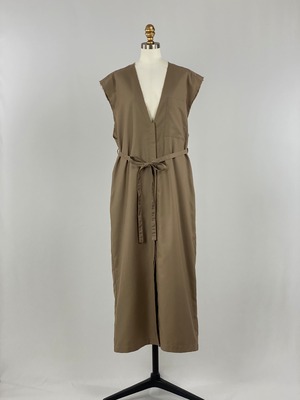 ツイルジレワンピース｜グレーベージュ｜CHIGNON