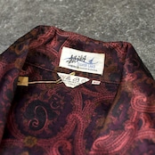 ~70's paisley pattern satin gown