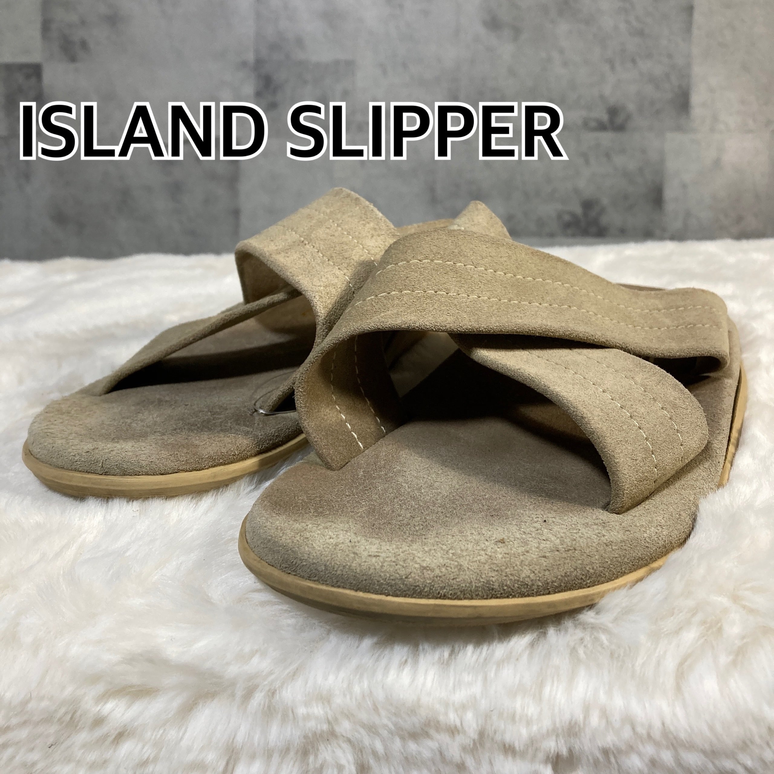 【 SLIPPER 】 スエードサンダル　ハワイ限定 ハワイ製 ISLAND SLIPPER アイランド スリッパ スエードレザー クロス
