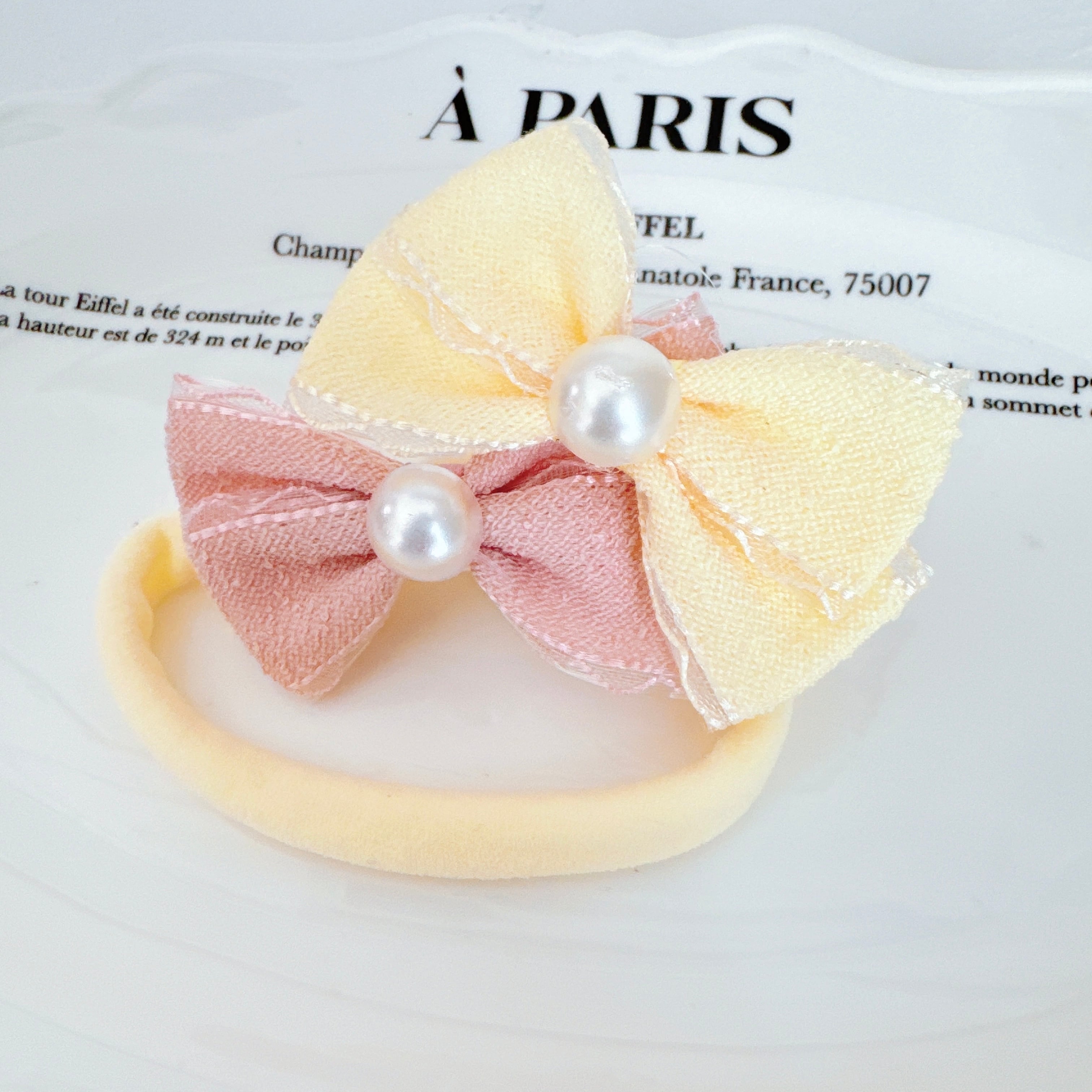 春色ダブルリボンヘアバンド（後ろ支え付き）