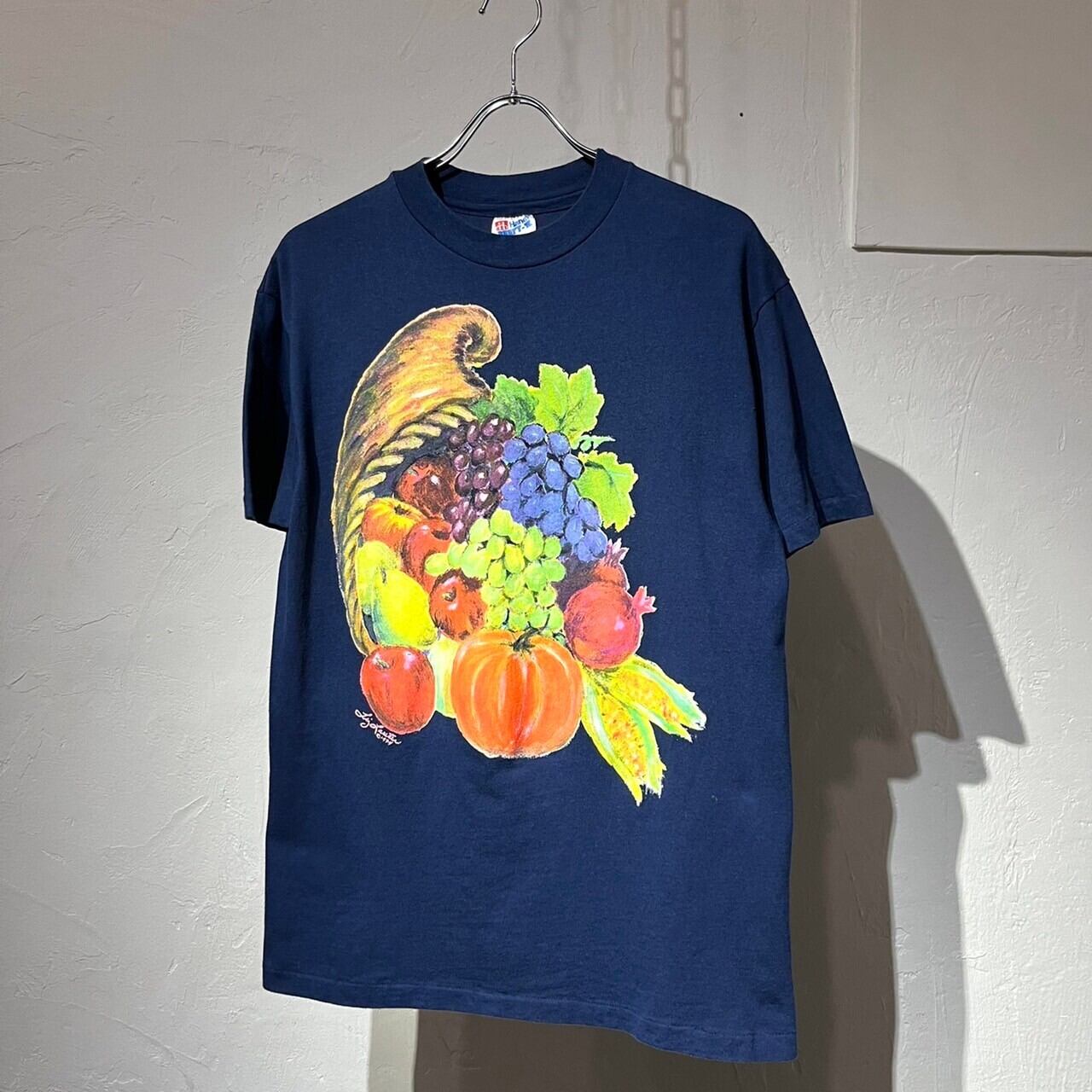 90s(1994) Hanes "Fruit" Art Print Tee USA製