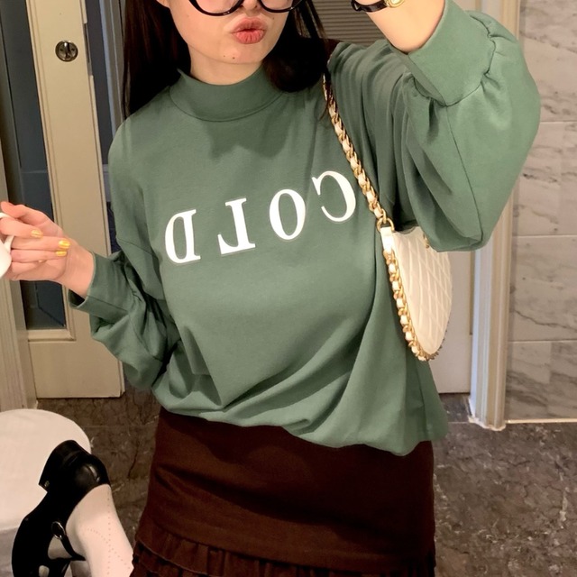 mock-neck pullover　J00119