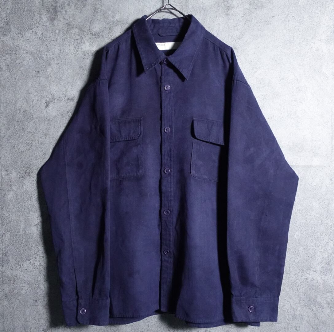 Navy peach skin shirt