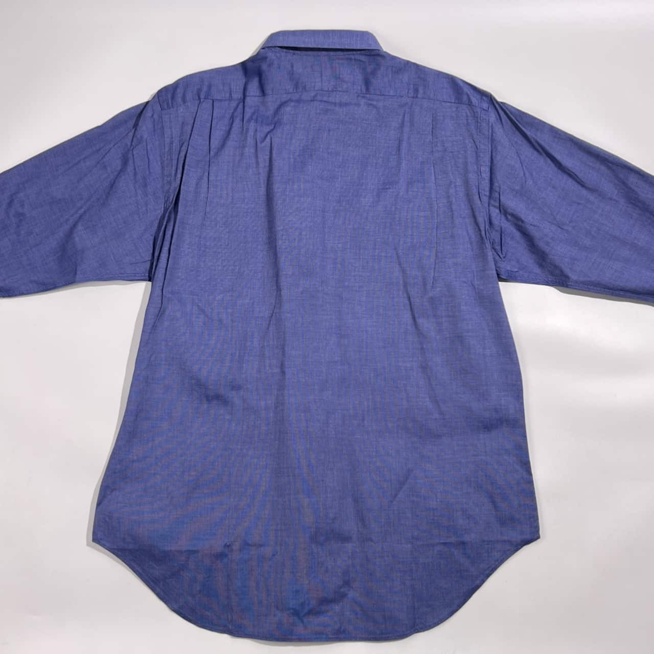 90s Polo by Ralph Lauren ポロ ラルフローレン PHILIP 長袖 ワイシャツ ドレスシャツ サイズ 40-82/ネイビーブルー系 メンズ  ビンテージ