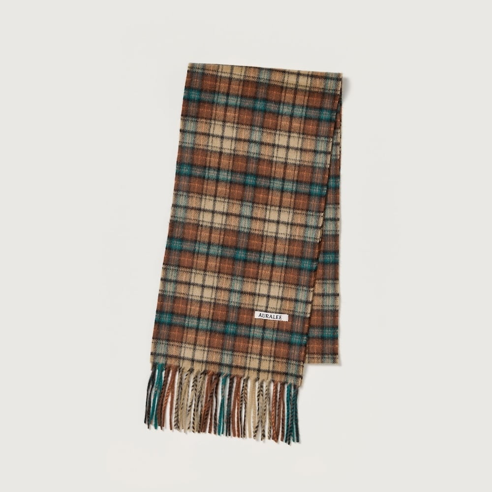 AURALEE/オーラリー・CASHMERE CHECK LONG STOLE | a flat shop