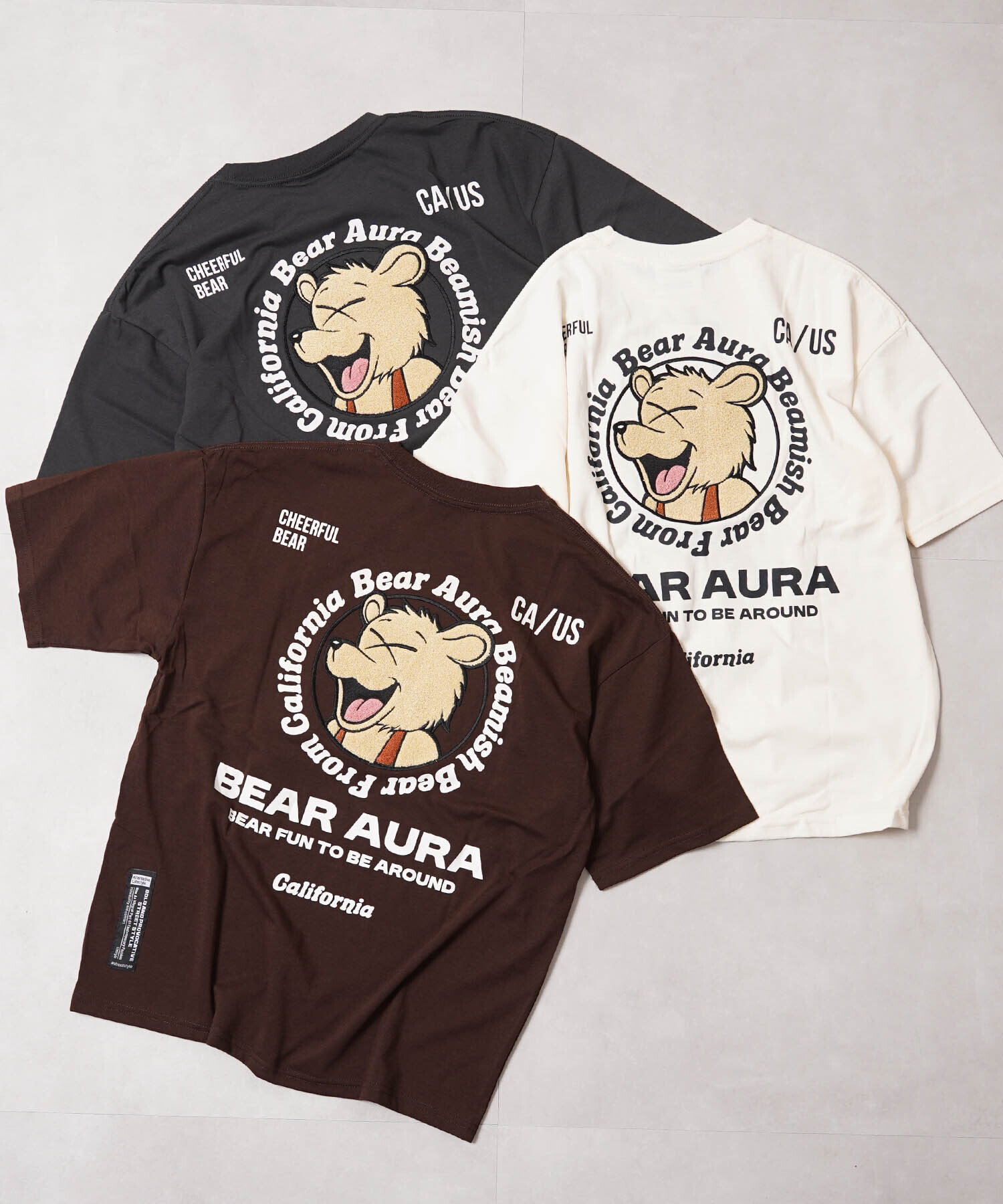 ◆BEARサガラ刺繍 ビッグTシャツ◆bf-07052