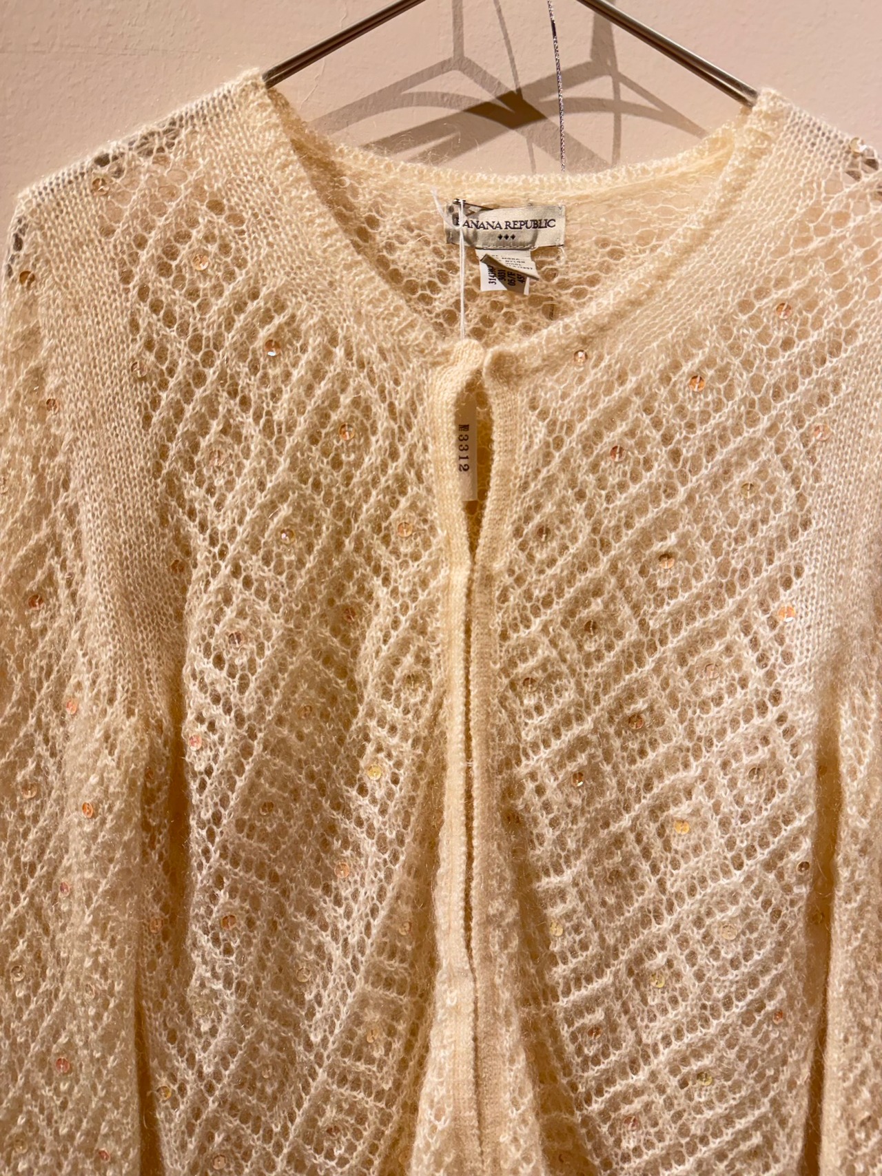 BANANA REPUBLIC Mohair Blend Openwork Cardigan