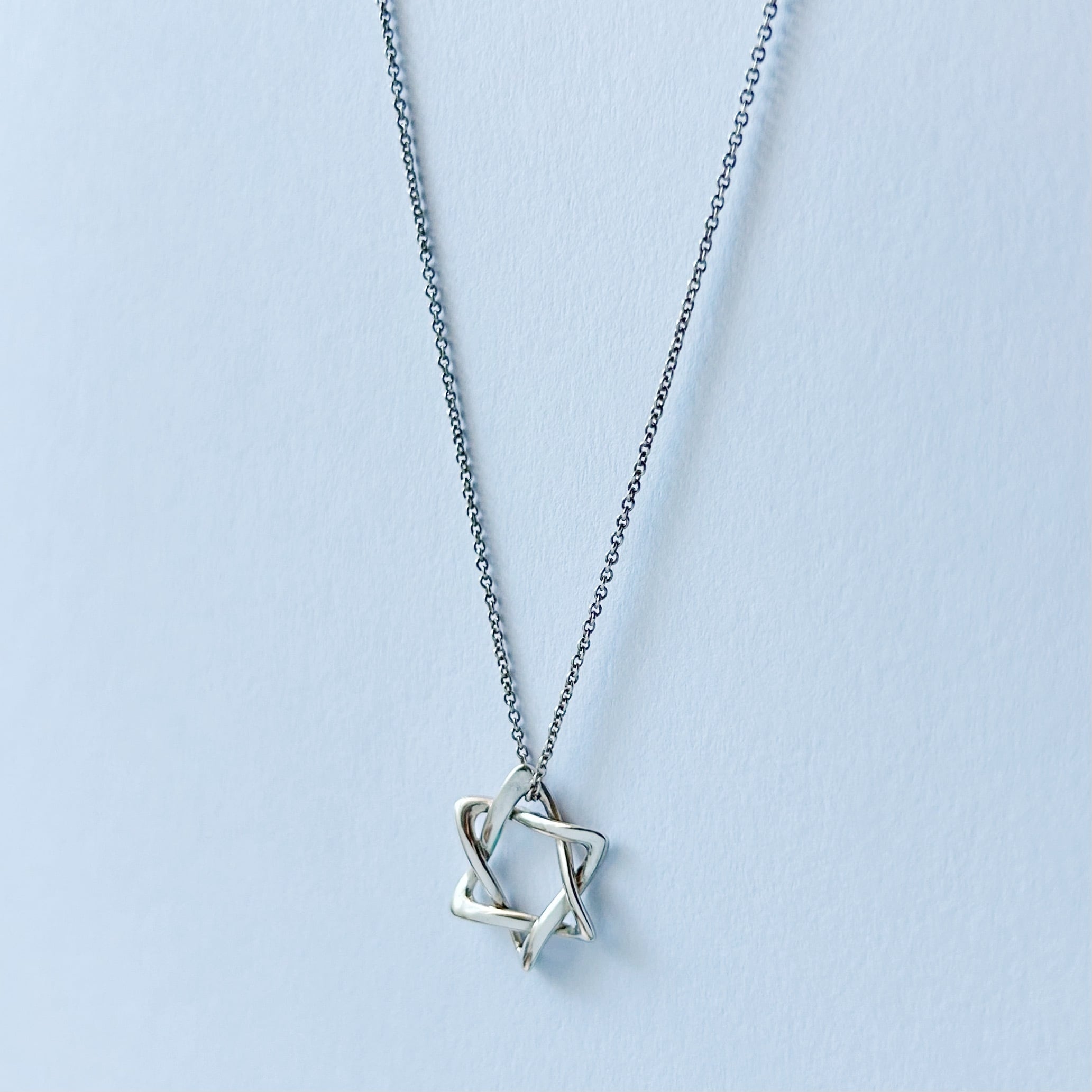 T8200】Tiffany&Co. スターオブダビデネックレス/silver925