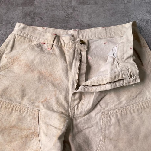 80s 星タグ USA製 ホワイト ダブルニー Carhartt pants 詳細写真7