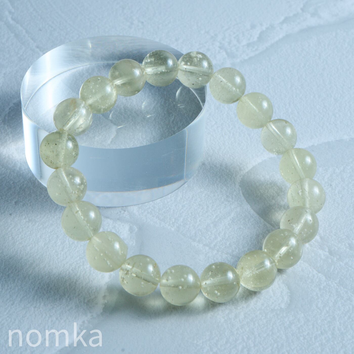 【期間限定 8/31 23:59まで】リビアングラス (10mm/高品質/リビア砂漠産) ブレスレット nL-8017