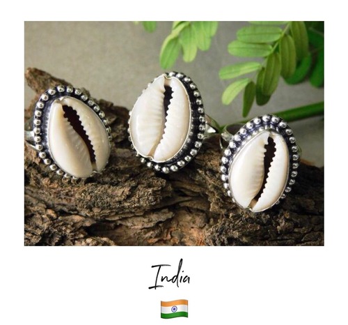 【Made in インド】Silver simply natural shell ring