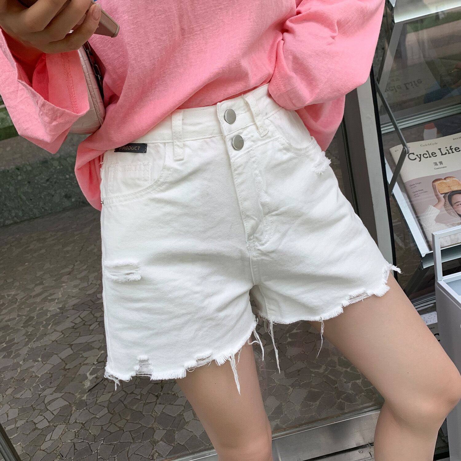 ウェストワイドレッグショーツ レディースサマーカジュアルAラインパンツ 夏物 ブルマー ワイドパンツ 6Du_Shop_Women90638016136