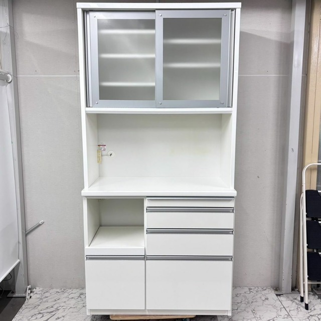 20449 食器棚 4枚ガラス扉 ダイニングボード CRAFT KOGA ◇大阪市内 