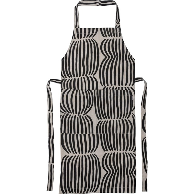 【PENTIK】 Vilja Apron Halflinen（ヴィリヤ エプロン ハーフリネン） ブラック　85x90 cm