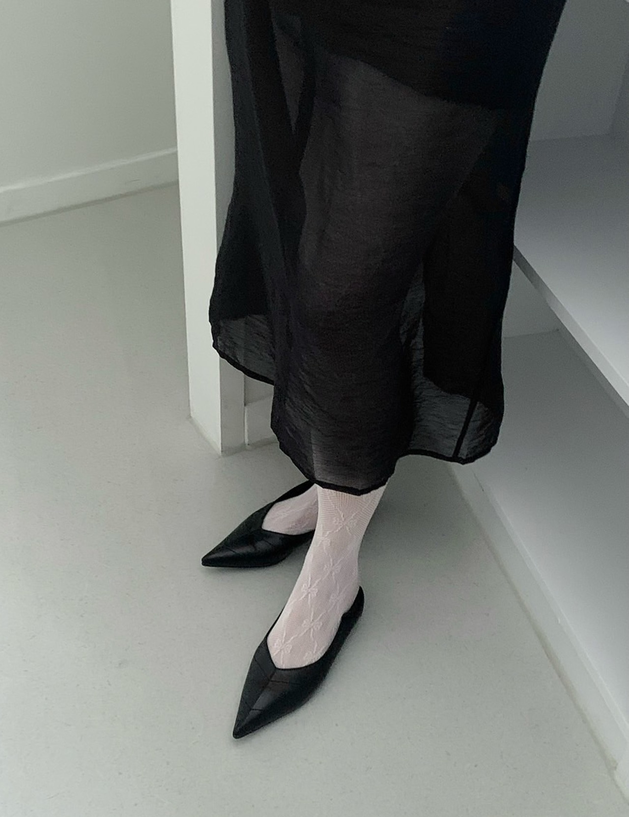 【新作5%OFF・3日間】Sharp Flat Shoes_2colors