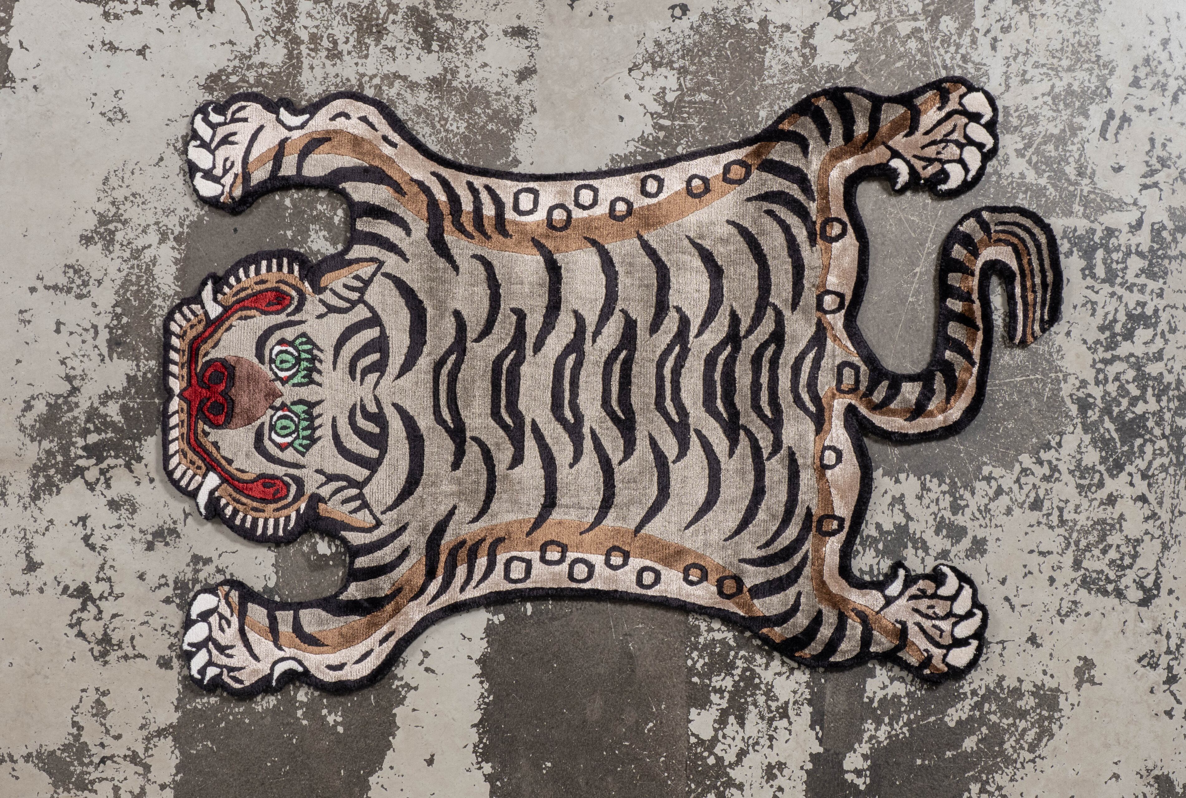 Tibetan Tiger Rug 《Sサイズ•シルク079》チベタンタイガーラグ
