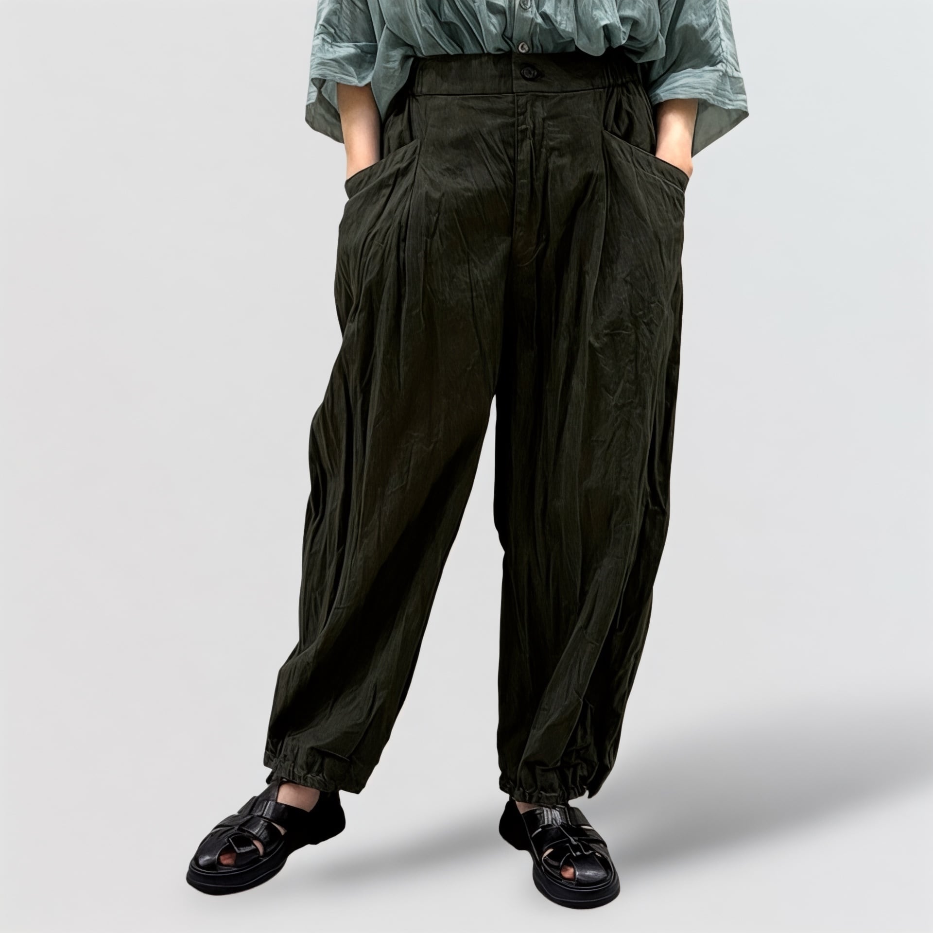 pas de calais zimbabwe cotton natural-wash parachute pants | CoCo