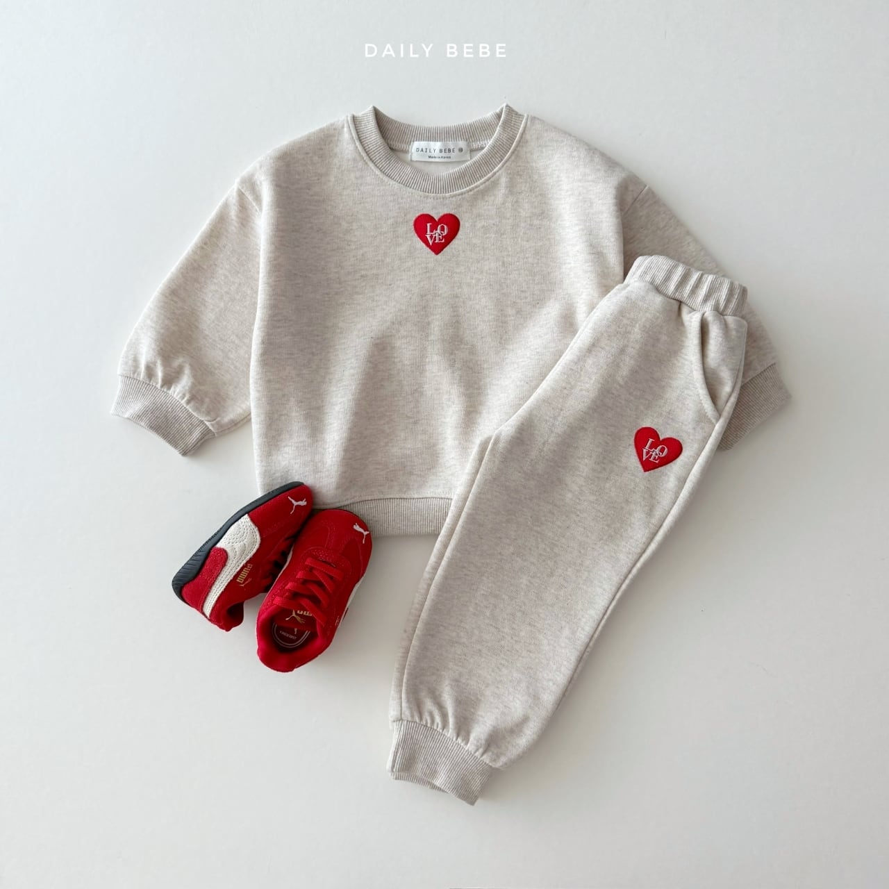 «Sold out»«ジュニアサイズあり»«daily bebe» ラブセットアップ 2colors