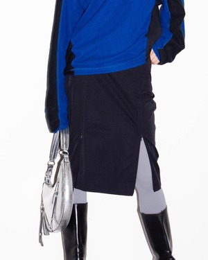 1990-00s ARMANI - zip slit nylon skirt